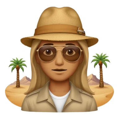 person living in desert just face, hair showing sticker