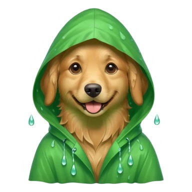 dog in green rain coat over head



 sticker