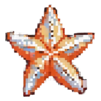 pixel art starfish in bright colors sticker