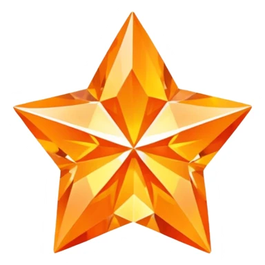 orange diamond in the shape of a five-pointed star sticker