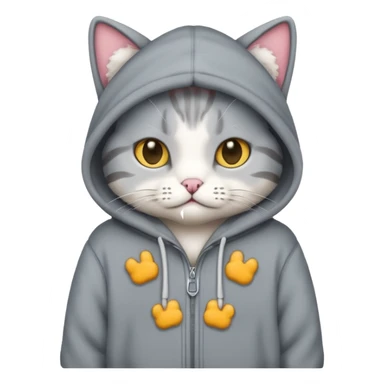 Cat wearing a hoodie sticker