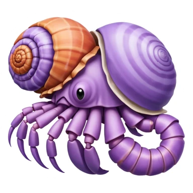 hermit crab should be light violet and the shell should be white with spirals sticker