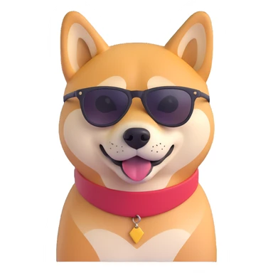 shiba inu, with sun glasses sticker