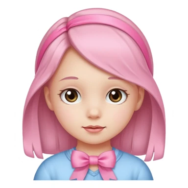 little girl with ribbon sticker