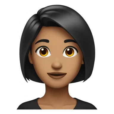 confident black-haired beauty with black shirt sticker