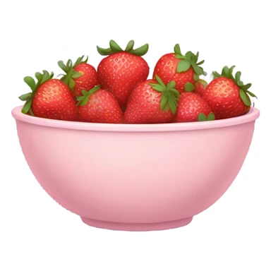 large fancy pastel pink bowl of strawberries sticker