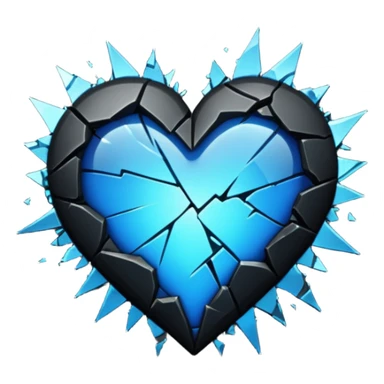 Black heart broken sticker