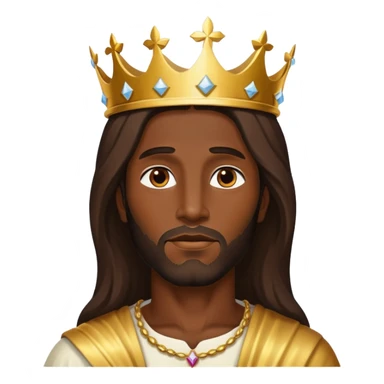 Dark skin christ Jesus in gold crown ascending  sticker