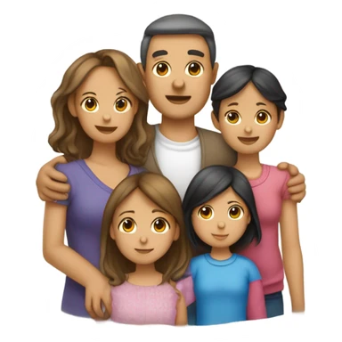 Familia de 10 personas papá mamá niña de 6 años niña de 15 años y bebe de 2 mese sticker