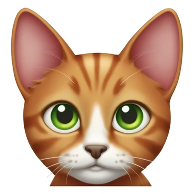 Red Flap-eared cat, green eyes sticker