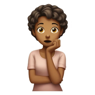 Brown girl biting nails sticker