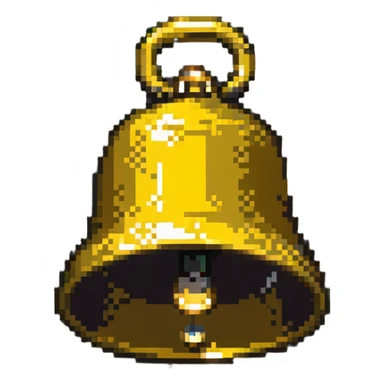 3d golden ringing bell sticker