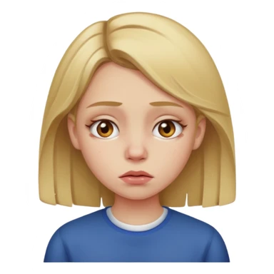 Recreate a dark blonde girl who is sick with the flu. sticker