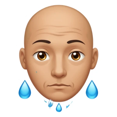 Bald man with drop tattoo under eye sticker