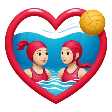 Natación  y voley en un corazón de color  sticker