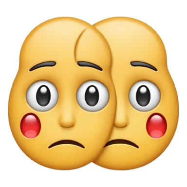 two emojis not happy stuck together sticker