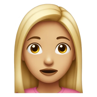 girl biting her lip because shes nervous and shy sticker