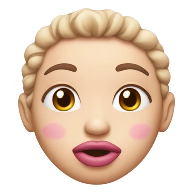 Pink kissy face sticker