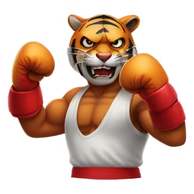 Tiger with evil face   boxing with his arms crossed sticker