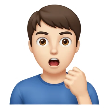 Gasping emoji with fist in front of mouth sticker