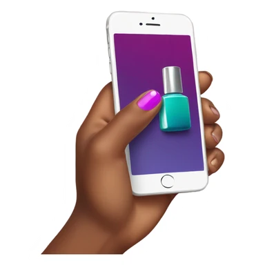 Girl hand with nailpolish holding iPhone  sticker