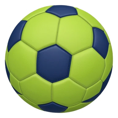 lime green colored football with navy-blue stitching and gray stripes sticker