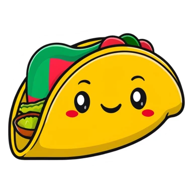 Taco with flag Mexican  sticker