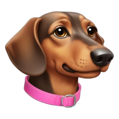 Dachshund negro atigrado con collar rosa mejicano sticker