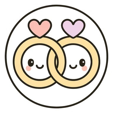 little alchemy style icon
subject: a vow
border: medium-black
shape: round, circular
background: white
style: full color fill with medium black outlining sticker