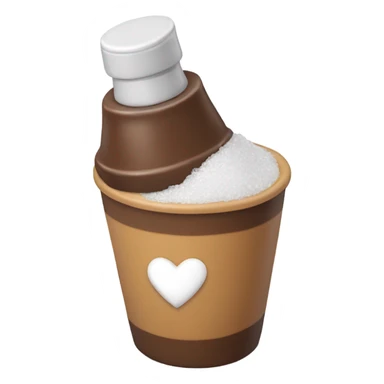 salting a heart over a cup of iced americano sticker