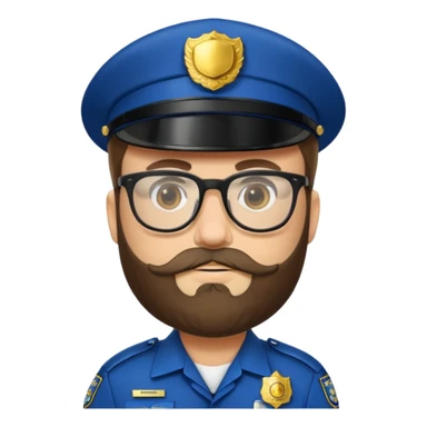 Police officer with glasses and beards(different uniform) sticker