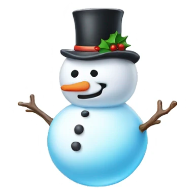 Cute snowman melting sticker