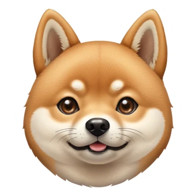 cute Shiba Inu dog with a playful, side-eye expression and a tilted head. The dog has light brown fur, big round eyes, and a soft smirk sticker