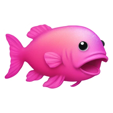 Pink ombre ugly blob fish with glitter  sticker