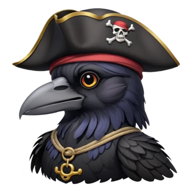 raven with a pirate hat 128x128 sticker