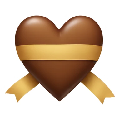 Brown heart with ribbon sticker