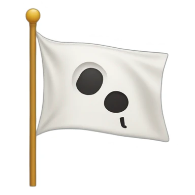 white flag with a question mark in the center sticker