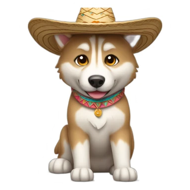 Light brown husky with sombrero sticker