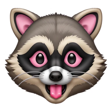 a raccoon with its tongue out sticker
