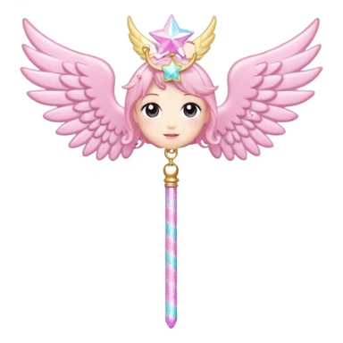 Kawaii decora cutecore starlight staff with wings and cute charms sticker