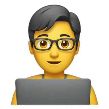 a programmer working in front of laptop sticker