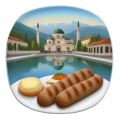 Cevapi next to sebilj Sarajevo sticker