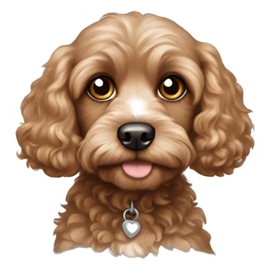 Even Darker Cavapoo with cute puppy eyes sticker