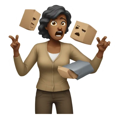 Angry woman throwing stuff sticker