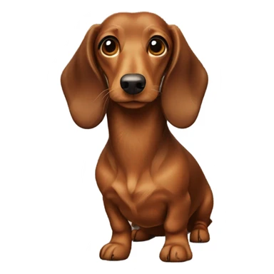 Brown and tan long hair dachshund  sticker
