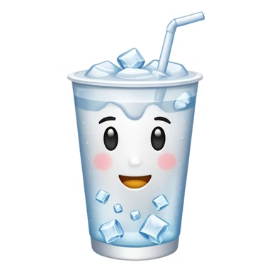 plain white soda cup from a fast food restaurant with ice cubes visible sticker