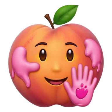 Emoji Peach with hand prints on the back  sticker