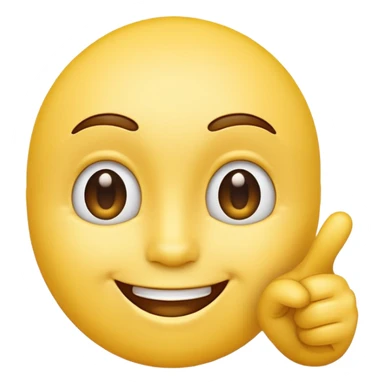 A normal smiling yellow emoji like the basic iPhone one's pointing to its head like it has a great idea sticker