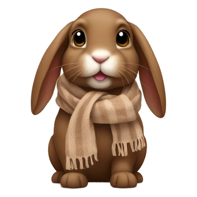 Brown lop bunny with a scarf sticker