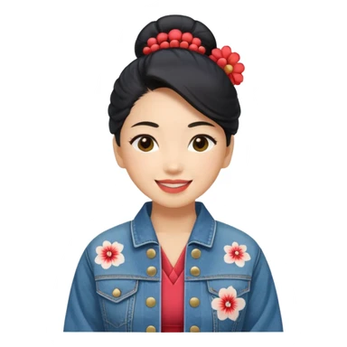geisha denim jacket sticker
